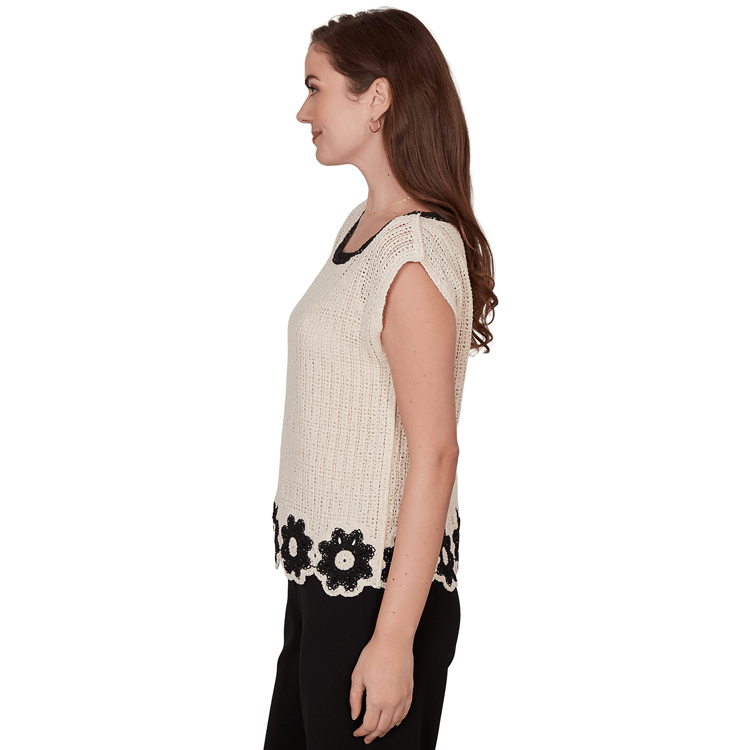 Plus Size Skye’s the Limit Terra Tropic Cap Sleeve Floral Sweater