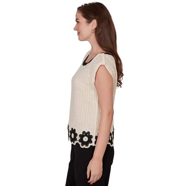 Plus Size Skye’s the Limit Terra Tropic Cap Sleeve Floral Sweater