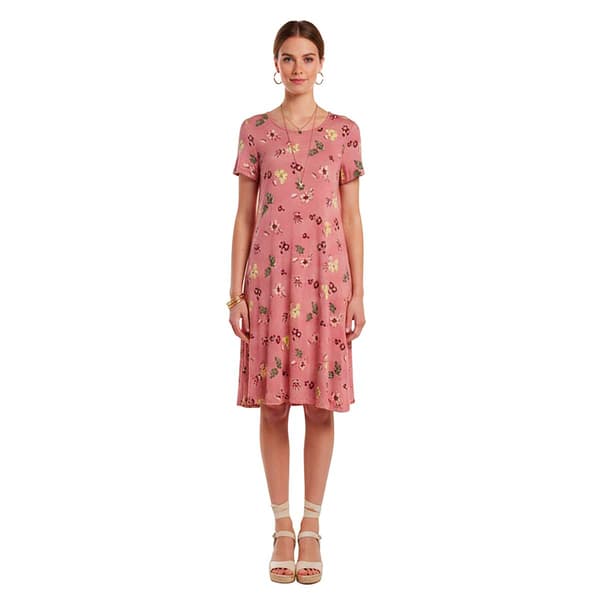 Plus Size Architect(R) Short Sleeve Floral Leaf A-Line Dress - image 