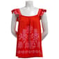 Womens BB Dakota Flutter Cap Sleeve Tropical Blouse - image 1
