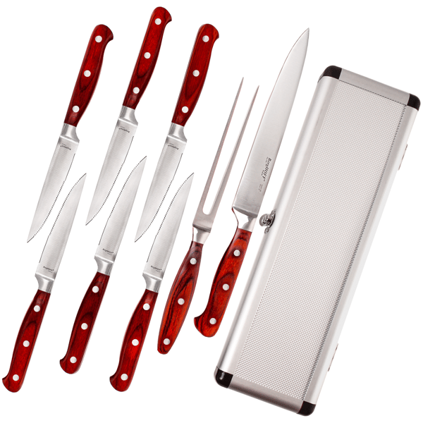 BergHOFF Pakka Wood 9pc. Steak & Carving Knife Set
