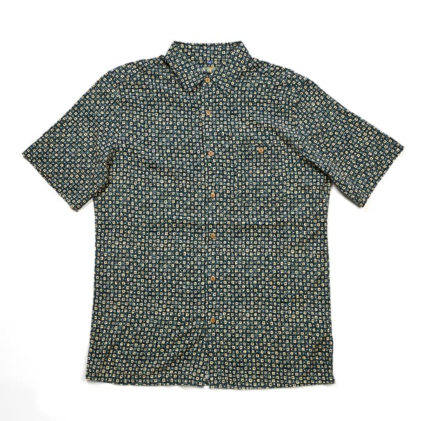 Mens Campia Short Sleeve Geometric Button Down Shirt - Blue - image 
