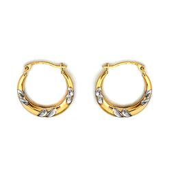10kt. Yellow Gold Double Lined Patterned Earrings