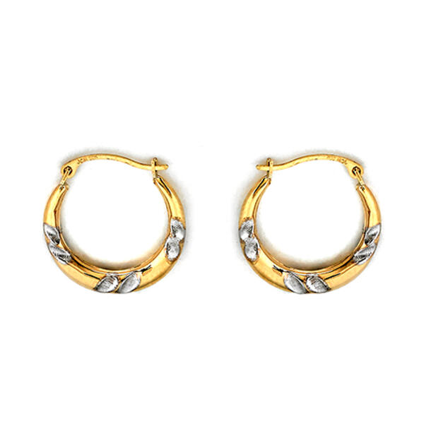10kt. Yellow Gold Double Lined Patterned Earrings - image 
