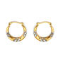 10kt. Yellow Gold Double Lined Patterned Earrings - image 1