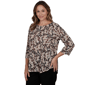 Plus Size Emaline Key Items 3/4 Sleeve Boat Neck Stallion Blouse - image 3