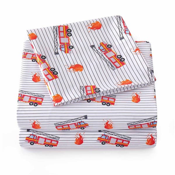 Sweet Home Collection Kids Fun & Colorful Fire Engine Sheet Set