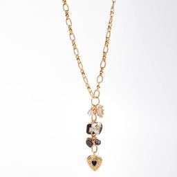 Ashley Gold-Tone Heart Shape Charm Necklace