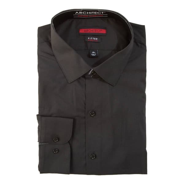 Mens Architect&#174; Fitted Stretch Dress Shirt - Black