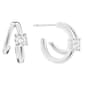 Athra 15mm Fine Silver Plated Double Hoop CZ Earrings - image 1