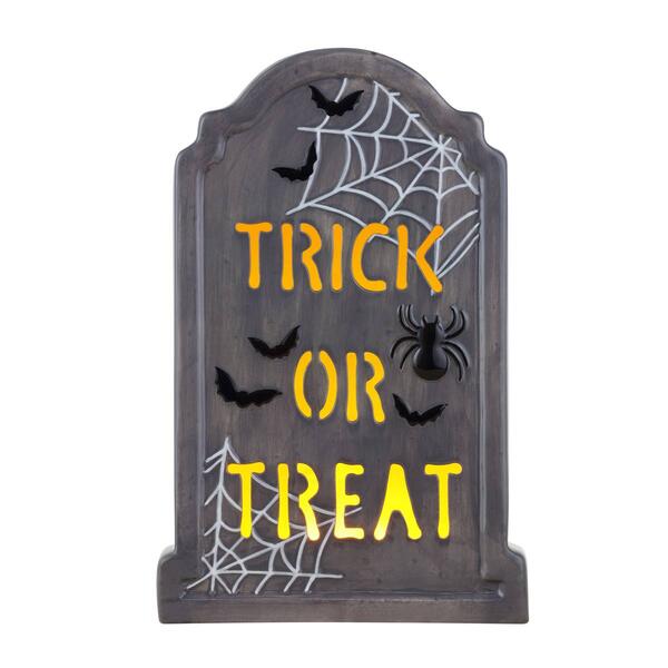 Mr. Halloween Ceramic LED Tombstone - Trick or Treat - image 