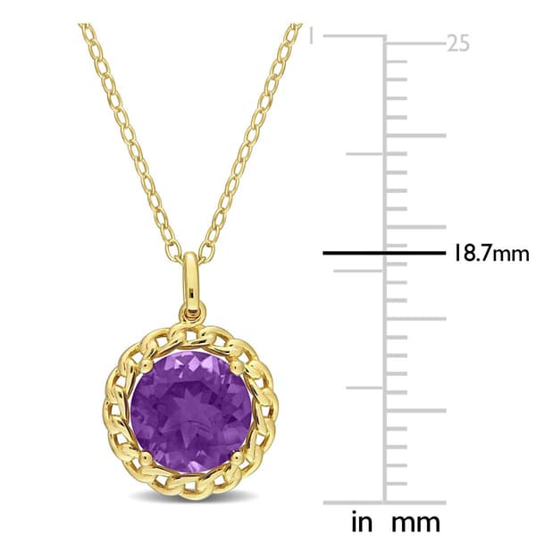 Sophia B 2 1/4ctw. African Amethyst Round Pendant