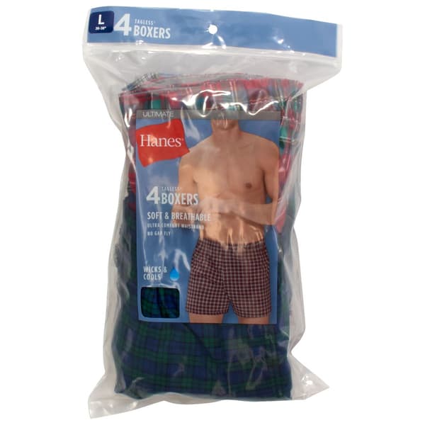 Mens Hanes® Ultimate 4pk. Core Woven Boxer