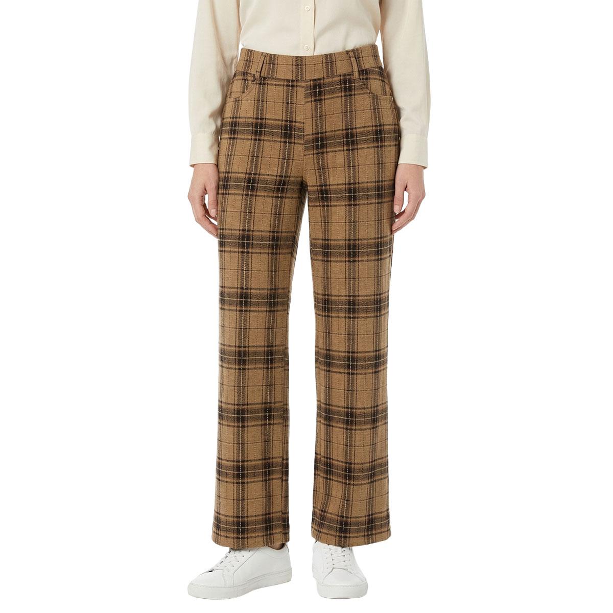 Womens Preswick & Moore(R) Pull On Double Knit Plaid Pants