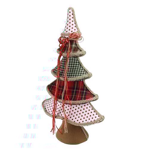 Northlight Plaid & Polka Dot Christmas Tree with Ribbon Bow Decor