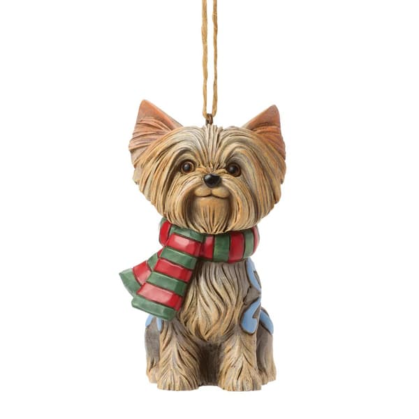 Jim Shore Christmas Yorkie Dog - image 