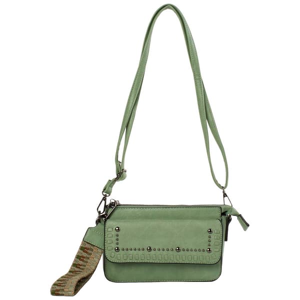 Sam & Hadley Small Crossbody Wallet with Whip Stitch & Studs - image 