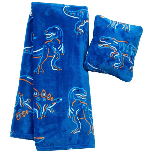 Dino Print Toddler Blanket W/ Pillow - image 