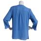 Womens Hasting & Smith 3/4 Sleeve Split Neck Solid Henley - image 2