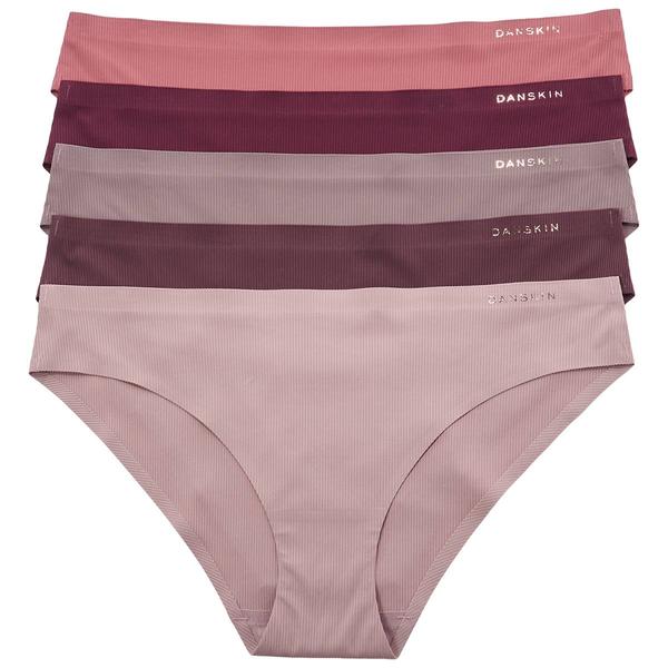 Womens Danskin 5Pk Microfiber Ribbed Hipster Patnies-DS3469-5PKAH - image 