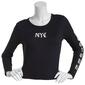Juniors No Comment NYC Love Ribbed Long Sleeve Tee - image 1