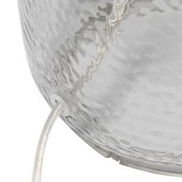 Lalia Home Smokey Grey Hammered Glass Jar/Linen Shade Table Lamp