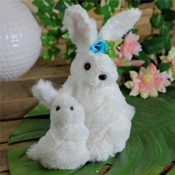 Northlight Seasonal Plush Mother & Baby Easter Bunnies Figurine