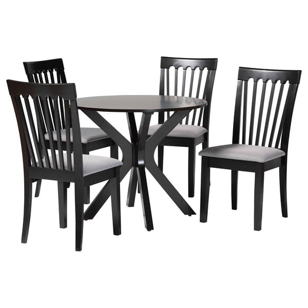 Baxton Studio Lore Modern Dark Brown Wood 5pc. Dining Set