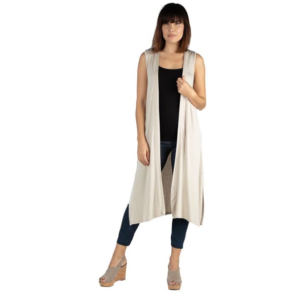 Womens 24/7 Comfort Apparel Long Side Slit Cardigan Shrug - image 