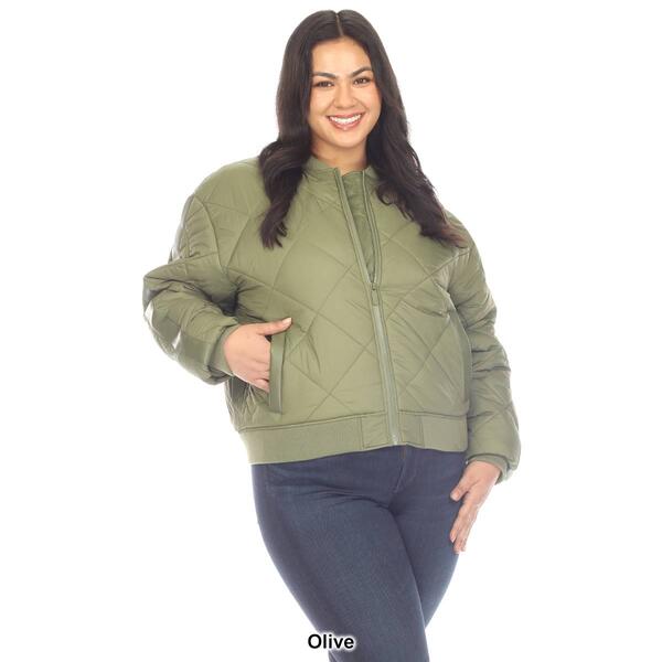 Plus Size White Mark Lightweight Diamond Quilted Puffer Jacket