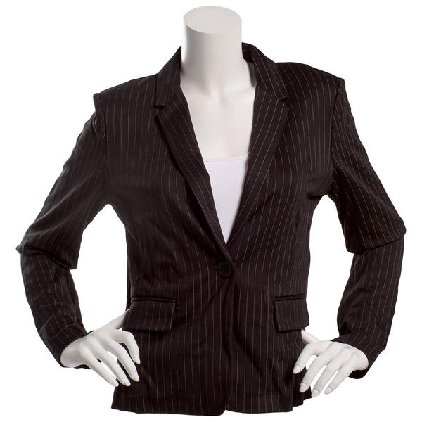 Juniors A. Byer Pinstripe Notch Collar Blazer - image 