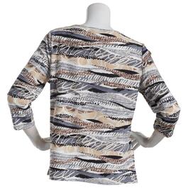 Womens Emily Daniels 3/4 Sleeve Brushed Abstract Blouse