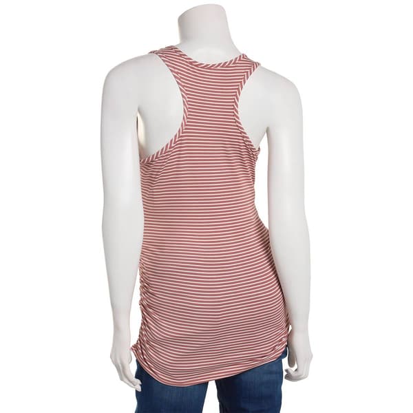 Womens Due Time Striped Racerback Maternity Tank Top