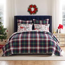 Greenland Home Fashions™ Cardinal Plaid Reversible Quilt Set
