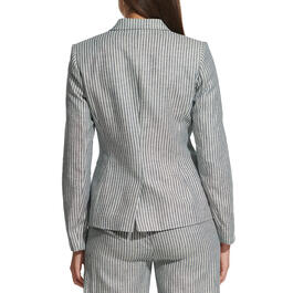 Womens Tommy Hilfiger Long Sleeve One Button Stripe Blazer