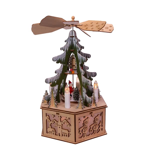 Kurt S. Adler 11in. Battery-Operated Wooden Tree Scene