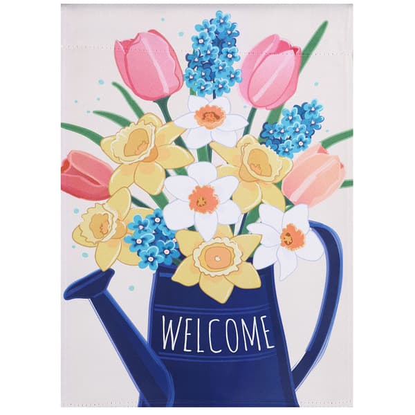 Meadow Creek Welcome Flower Water Can Garden Flag - image 