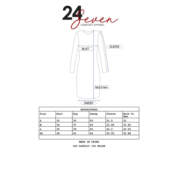 Womens 24/7 Comfort Apparel Abstract Long Sleeve Shift Dress
