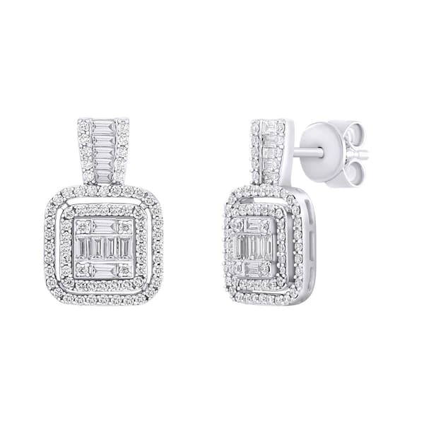 Nova Star&#174; White Gold 7/8ctw. Lab Grown Diamond Drop Earrings