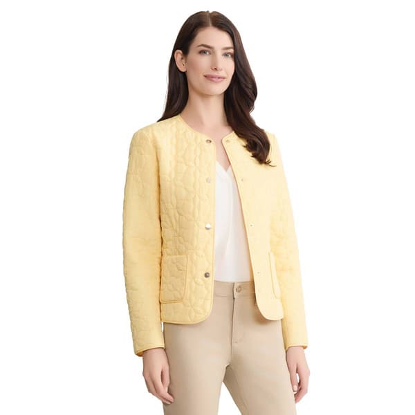 Womens Jones New York Long Sleeve Floral Quilt Jacket