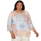 Plus Size Alfred Dunner Beachcomber Patchwork Medallion Ruffle S - image 1