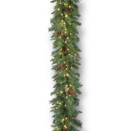 National Tree 9ft. Pre-lit Garwood Spruce Garland - image 