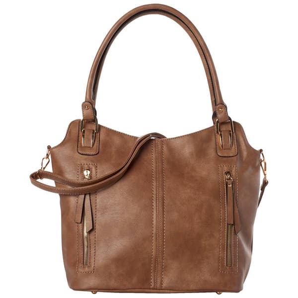 DS Fashion NY Double Handle Zip Front Pocket Tote - image 