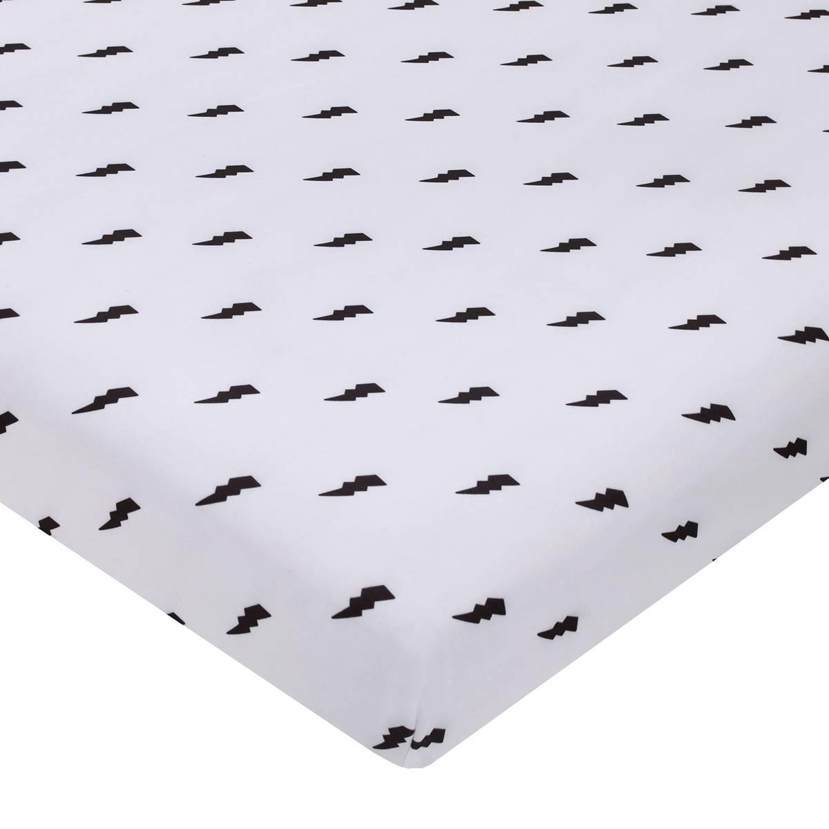 NoJo Lightning Bolt Print Mini Crib Sheet