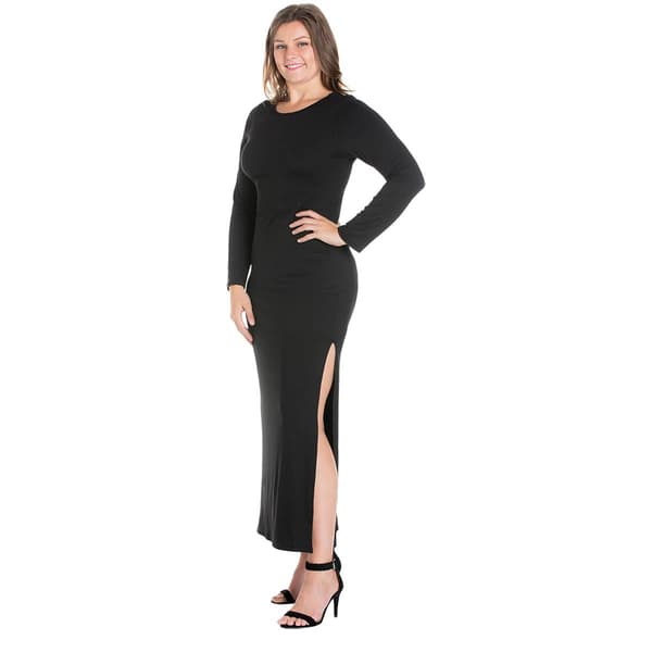 Plus Size 24/7 Comfort Apparel Fitted Maxi Dress