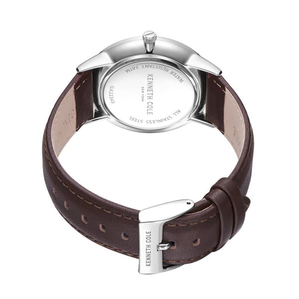 Mens Kenneth Cole® New York Tan Band/Blue Dial Watch-KCWGA2234302