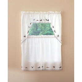 Cats Embroidered Kitchen Curtains