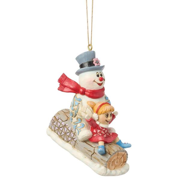 Jim Shore Frosty & Karen in Sled Ornament - image 
