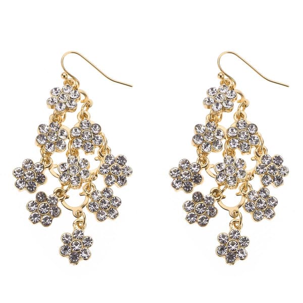 Ashley Cooper(tm) Rhinestone Flower Kite Shape  Earrings - image 
