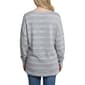 Petite NY Collection Long Sleeve Crew Neck Stripe Hacci Blouse - image 3